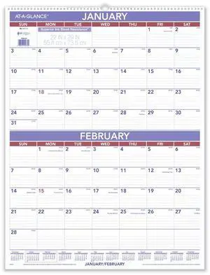 AT-A-GLANCE® 2026 Two Month Wall Calendar, Large, 22" x 29"