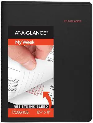AT-A-GLANCE® 800 Range 2026 Weekly Monthly Appointment Book Planner, Large, Black, 8 1/4" x 11"