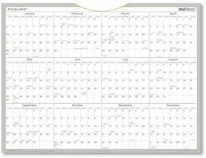 AT-A-GLANCE® 2026 WallMates Self-Adhesive Dry-Erase Yearly Calendar, Large, 24" x 18"
