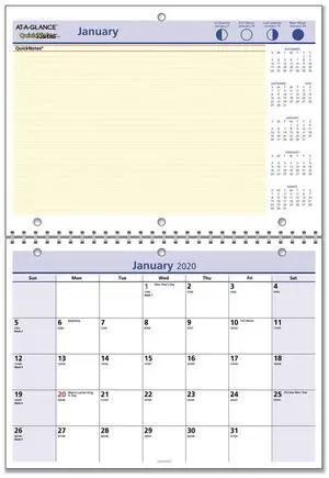 AT-A-GLANCE® QuickNotes® 2026 Monthly Desk Wall Calendar, Small, 11" x 8"