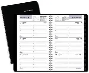 At-A-Glance Block Format Weekly Appointment Book 8x4 7/8 Black 2026
