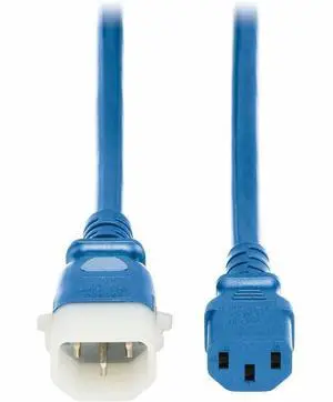 Eaton Tripp Lite Series PDU Power Cords C13 to P-Lock C14 Heavy-Duty 15A 250V 14 AWG 2 ft. 0.6 m Blue 6 Pack