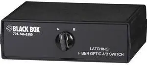 Black Box Fiber Optic A/B Desktop Switch Latching with SC Single-Mode Connectors