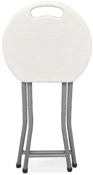 Rough n Ready Folding Stool Backless Supports Up to 300 lb 18" Seat Height White Seat Charcoal Base 4/Carton 64563