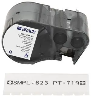 Brady Self-Laminating Polyester Label Tape Label Printer BMP51 Black on White Brady Self-Laminating Polyester Label Tape Label Printer BMP51 Black on White