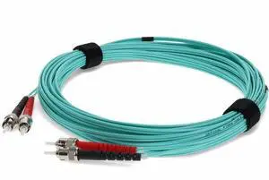 AddOn 3m ST to ST Aqua OM3 Duplex OFNR Riser-Rated Fiber Patch Cable