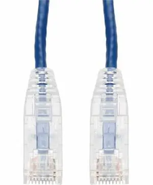 AddOn 14ft Blue CAT 6A Slim PVC Ethernet Cable Snagless Clear-Claw RJ-45 M/M