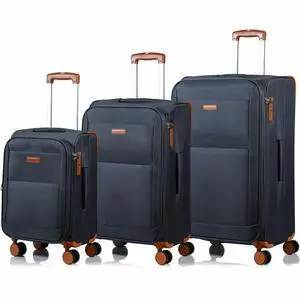 CHAMPS Classic Collection 3-piece Softside Luggage set Grey with Spinner Wheels