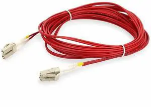 AddOn 2m LC to LC Red OM4 Duplex OFNR Riser-Rated TAA Fiber Patch Cable
