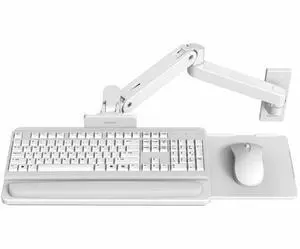 Ergotron LX Pro Premium Keyboard Arm, Wall Mount Adjustable Keyboard Tray, White
