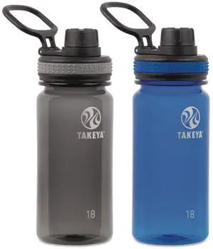 Tritan Plastic Water Bottle 18 oz 1 Royal Bottle 1 Black Bottle 2/Pack 51464