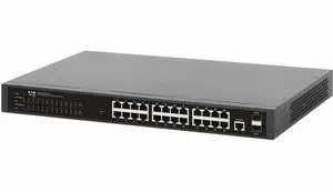 Eaton Tripp Lite Series 24-Port Managed Gigabit Ethernet Switch with PoE+ Layer 2 1 Gbps 2x GbE SFP Ports 370W PoE 1U Rack/Desktop