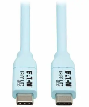Eaton Tripp Lite Series Safe-IT USB-C Cable M/M Antibacterial Ultra Flexible 240W PD Charging Light Blue 6 ft. 1.8 m U040AB006CS5LB Eaton Tripp Lite Series Safe-IT USB-C Cable M/M Antibacterial Ultra Flexible 240W PD Charging Light Blue 6 ft. 1.8 m U040AB006CS5LB