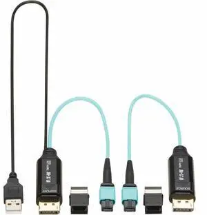 Eaton Tripp Lite Series DisplayPort Fiber Extender Terminations for MPO Fiber Optic Cable 8K 60 Hz 32.4 Gbps LSZH Up to 328 ft. 100 m P580F000