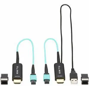 Eaton Tripp Lite Series HDMI Fiber Extender Terminations for MPO Fiber Optic Cable 4K 60 Hz 18 Gbps LSZH Up to 328 ft. 100 m P568000FBR