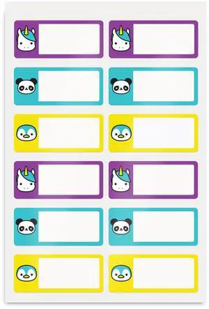 No-Iron Fabric Labels Character/Colored Border Handwrite Only 0.75 x 1.75 White 12/Sheet 2 Sheets/Pack 40770