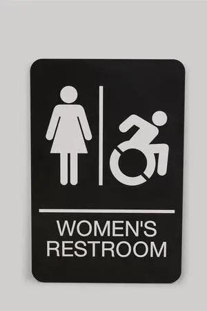 ADA Sign Women's Restroom 6 x 9 Black Face White Graphics 7778
