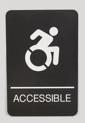 ADA Sign Accessible 6 x 9 Black Face White Graphics 7787