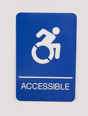 ADA Sign Accessible 6 x 9 Blue Face White Graphics 7786