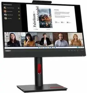 Lenovo ThinkVision TIO22Gen5 22" Class Webcam Full HD LED Monitor - 16:9 - Black - 21.5" Viewable - in-Plane Switching (IPS) Technology - WLED Backlight - 1920 x 1080-16.7 Million Colors