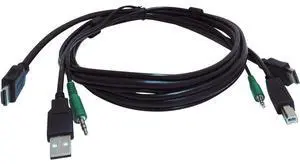 Black Box Secure KVM Cable Each end 1 USB 1 or 2 HDMI 1 3.5mm Audio