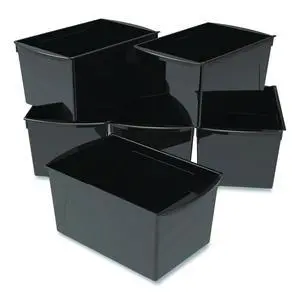 Wide Book Bin 3.82 gal 9.2" x 14.5" x 7" Black 6/Pack 71130U06C