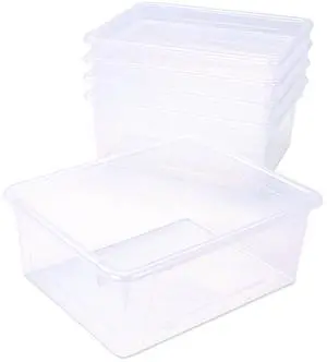 Storage Tray Deep 2 gal 10.65" x 10.65" x 5.2" Clear 5/Pack 62532U05C