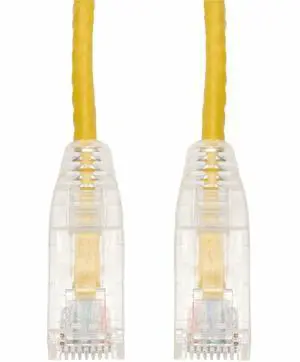 AddOn 4ft Yellow CAT 6A Slim PVC Ethernet Cable Snagless Clear-Claw RJ-45 M/M