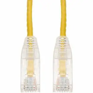 AddOn 30ft Yellow CAT 6A Slim PVC Ethernet Cable Snagless Clear-Claw RJ-45 M/M