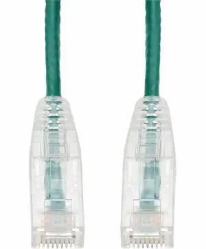AddOn 30ft Green CAT 6A Slim PVC Ethernet Cable Snagless Clear-Claw RJ-45 M/M