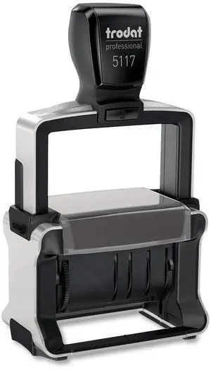 Professional 12-Message Date Stamp Self-Inking 2.25 x 0.38 Black 5117