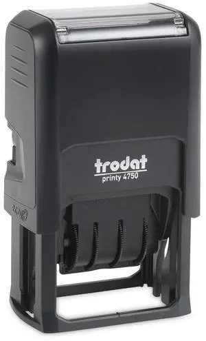 Printy Economy 5-in-1 Date Stamp Self Inking 1.63" x 1" Blue/Red 4754