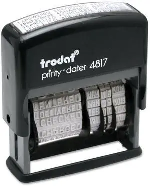 Printy Economy 12-Message Date Stamp Self-Inking 2" x 0.38" Black 4817