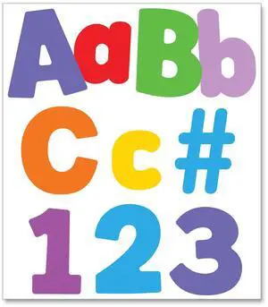 EZ Letter Combo Packs 4" Tall Assorted Color Splash Character Colors 219 Pieces 130098