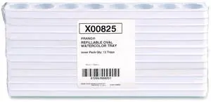 Prang Refillable Oval Watercolor Trays, White, 12 Count, Trays ONLY