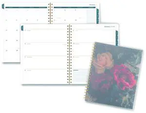 Midnight Garden Weekly/Monthly Planner 11 x 8.5 Floral Artwork Black/Pink/Green Cover 12-Month Jan-Dec: 2026 1768905