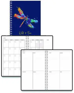 Recycled Non-Dated Monthly/Weekly Planner Wild and Free Multicolor Cover Undated 212146
