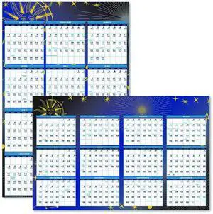 Recycled Stargazer Laminated Wall Planner Celestial Artwork 24 x 37 White/Blue/Gold Sheets 12-Month Jan to Dec: 2026 3971