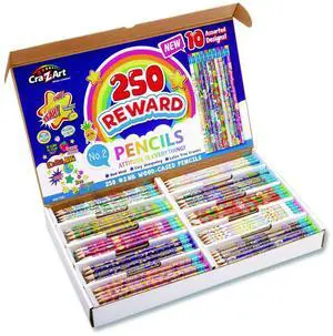 Pencils Motivational Classpack #2 Black Lead Assorted Barrels 10 Designs 250 Pencils/Set 740171