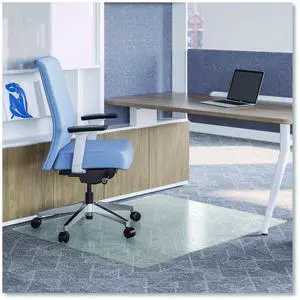 OceanMat Carpet Chair Mat for Flat Pile Carpeted Floors Rectangular Straight Edges 36" x 48" Clear CM1K142OCB