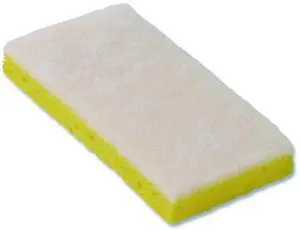Resort Cut Scrub Sponge Light Duty 6.25" x 3.18" White/Yellow 40/Carton 551026