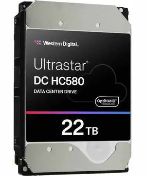 WD Ultrastar DC HC580 WUH722422AL5201 22 TB Hard Drive 3.5" Internal SATA Conventional Magnetic Recording CMR Method 0F62790
