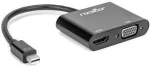 Rocstor Premium 2-in-1 Mini DisplayPort to HDMI/VGA Adapter Converter Y10A261B1