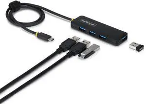 StarTech 4-Port USB-C Hub, 5Gbps, Bus Powered, USB-C to 4X USB-A Mini Hub, Extra Long 2ft/61cm Host Cable