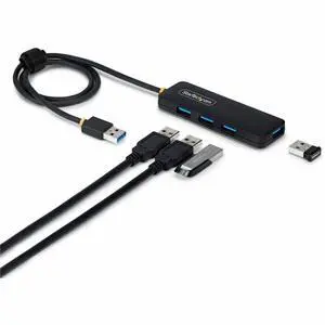 StarTech 4-Port USB-A Hub, 5Gbps, Bus Powered, 4X USB-A Mini Hub, Extra Long 2ft/61cm Host Cable, PCR Plastic StarTech 4-Port USB-A Hub, 5Gbps, Bus Powered, 4X USB-A Mini Hub, Extra Long 2ft/61cm Host Cable, PCR Plastic