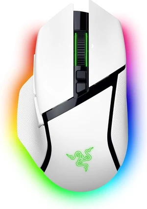 Razer - Basilisk V3 Pro 35K Wireless Ergonomic Gaming Mouse with HyperScroll Tilt Wheel and Chroma RGB Lighting - White Razer - Basilisk V3 Pro 35K Wireless Ergonomic Gaming Mouse with HyperScroll Tilt Wheel and Chroma RGB Lighting - White