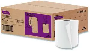 Cascades Pro Roll Paper Towels 1-Ply 7.9" x 800 ft White 6 Rolls/Carton H080 Cascades Pro Roll Paper Towels 1-Ply 7.9" x 800 ft White 6 Rolls/Carton H080