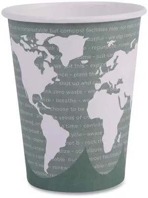 Eco-Products World Art Renewable/Compostable Hot Cups 12oz 1000Ct EPBHC12WA Eco-Products World Art Renewable/Compostable Hot Cups 12oz 1000Ct EPBHC12WA