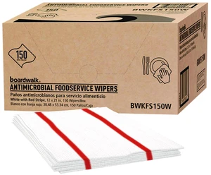 Antimicrobial Foodservice Wipers 1-Ply 12 x 21 Red/White 150/Carton 3282 Antimicrobial Foodservice Wipers 1-Ply 12 x 21 Red/White 150/Carton 3282