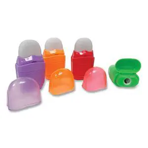 One-Hole Pencil Sharpener/Eraser Combo 1" x 0.75" Randomly Assorted Colors 80735 One-Hole Pencil Sharpener/Eraser Combo 1" x 0.75" Randomly Assorted Colors 80735